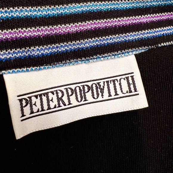 VINTAGE |•PETER POPOVITCH•| Soft Knit Full Zip Sparkle Striped Top - Picture 11 of 14